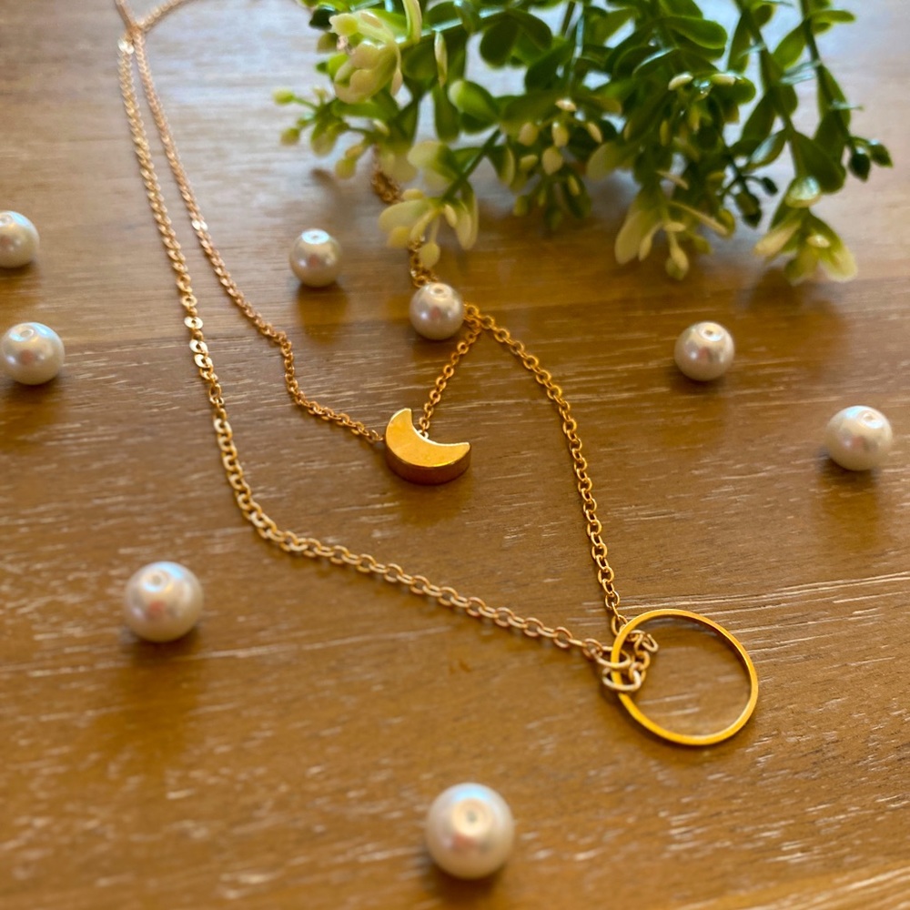 Moon , karma necklace.